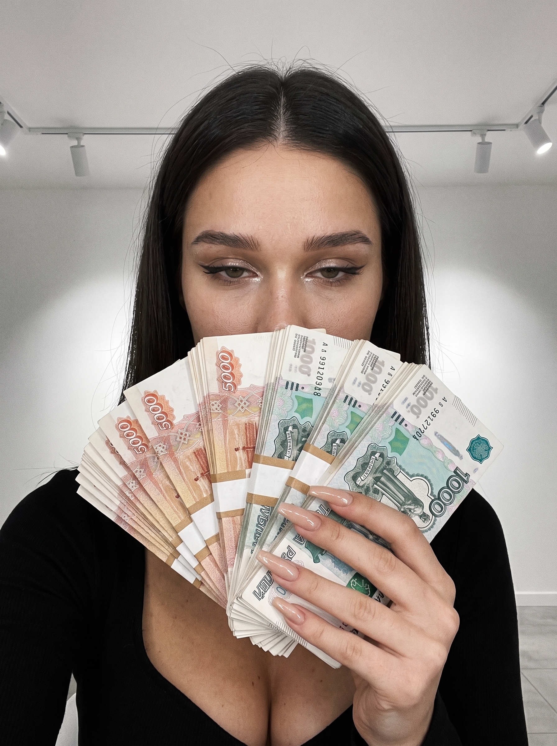 Селфи с пачкой денег