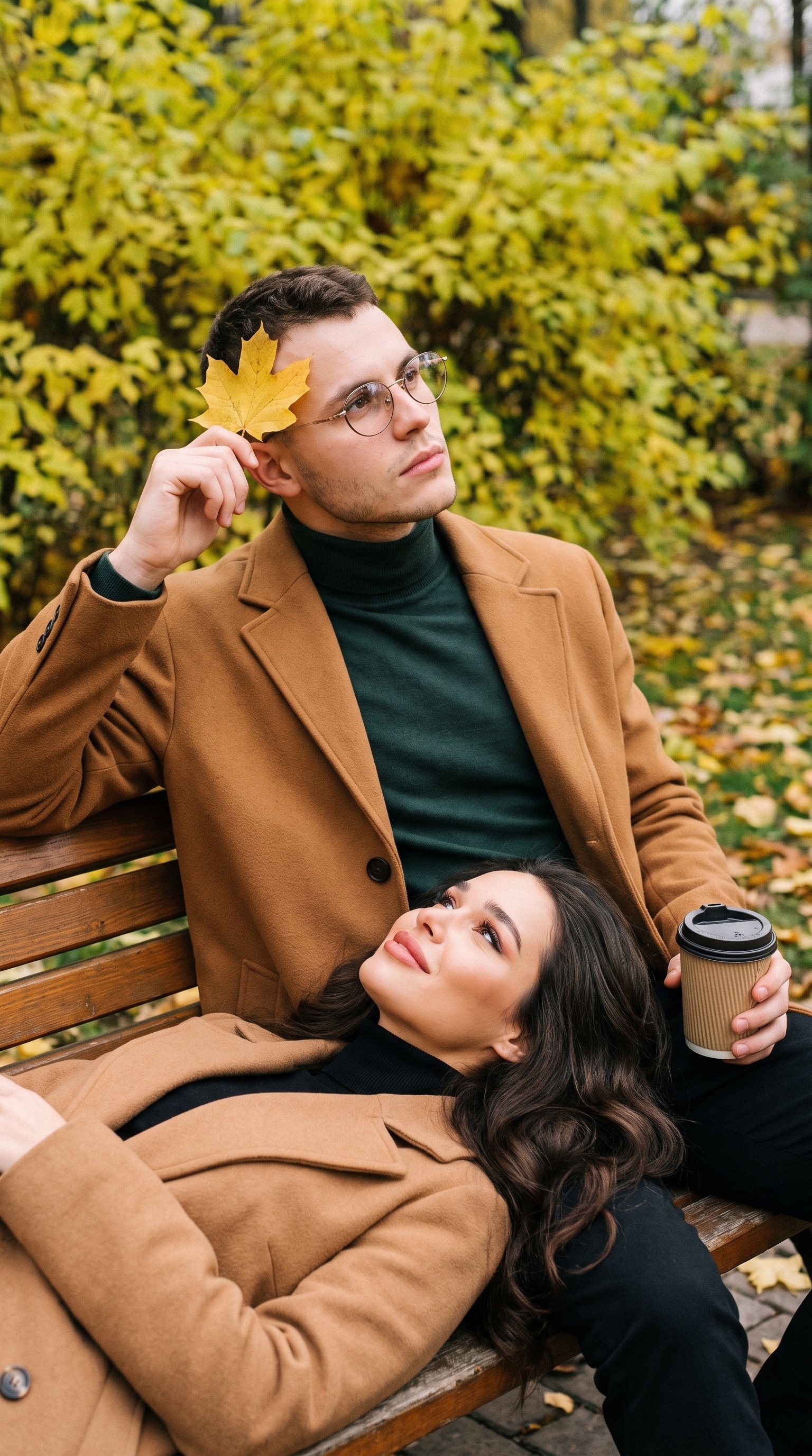 Осенняя love-story на скамейке