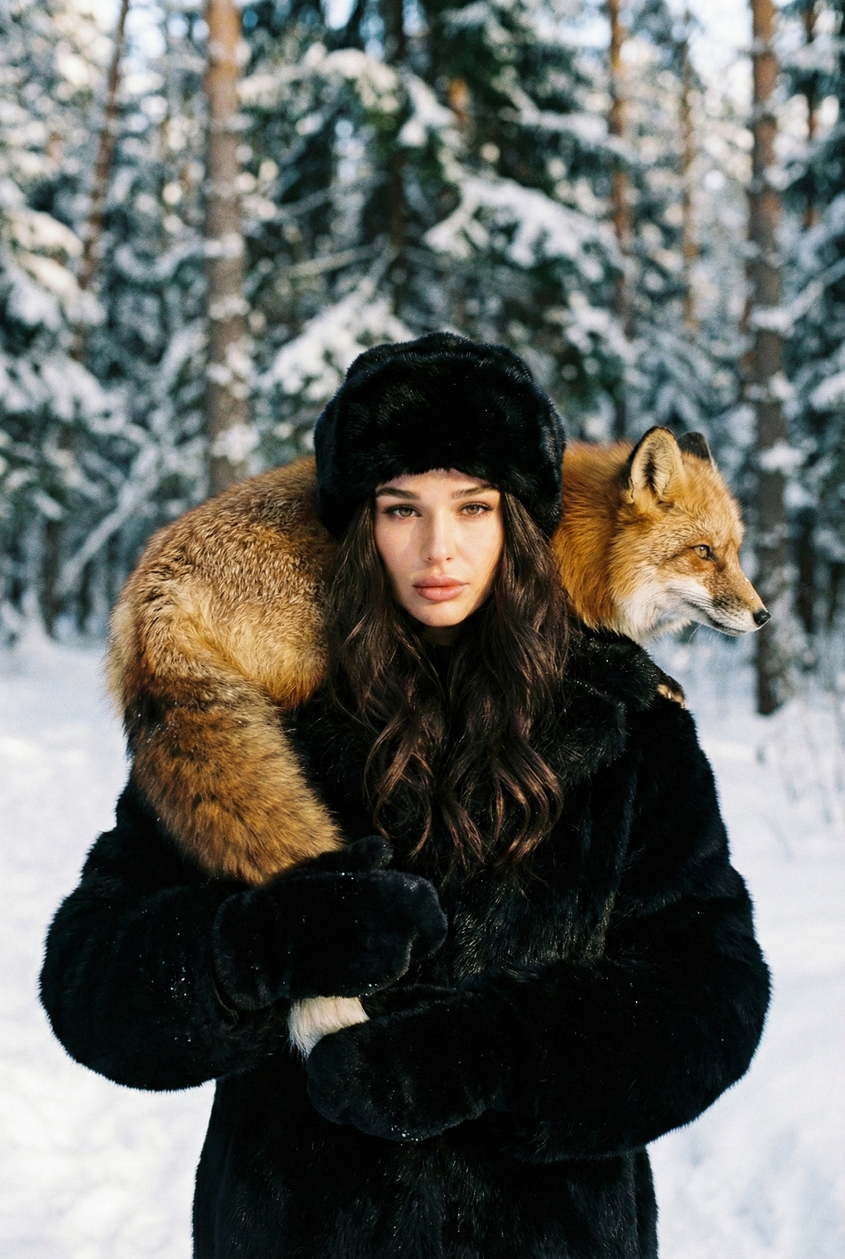 Лиса на плече 