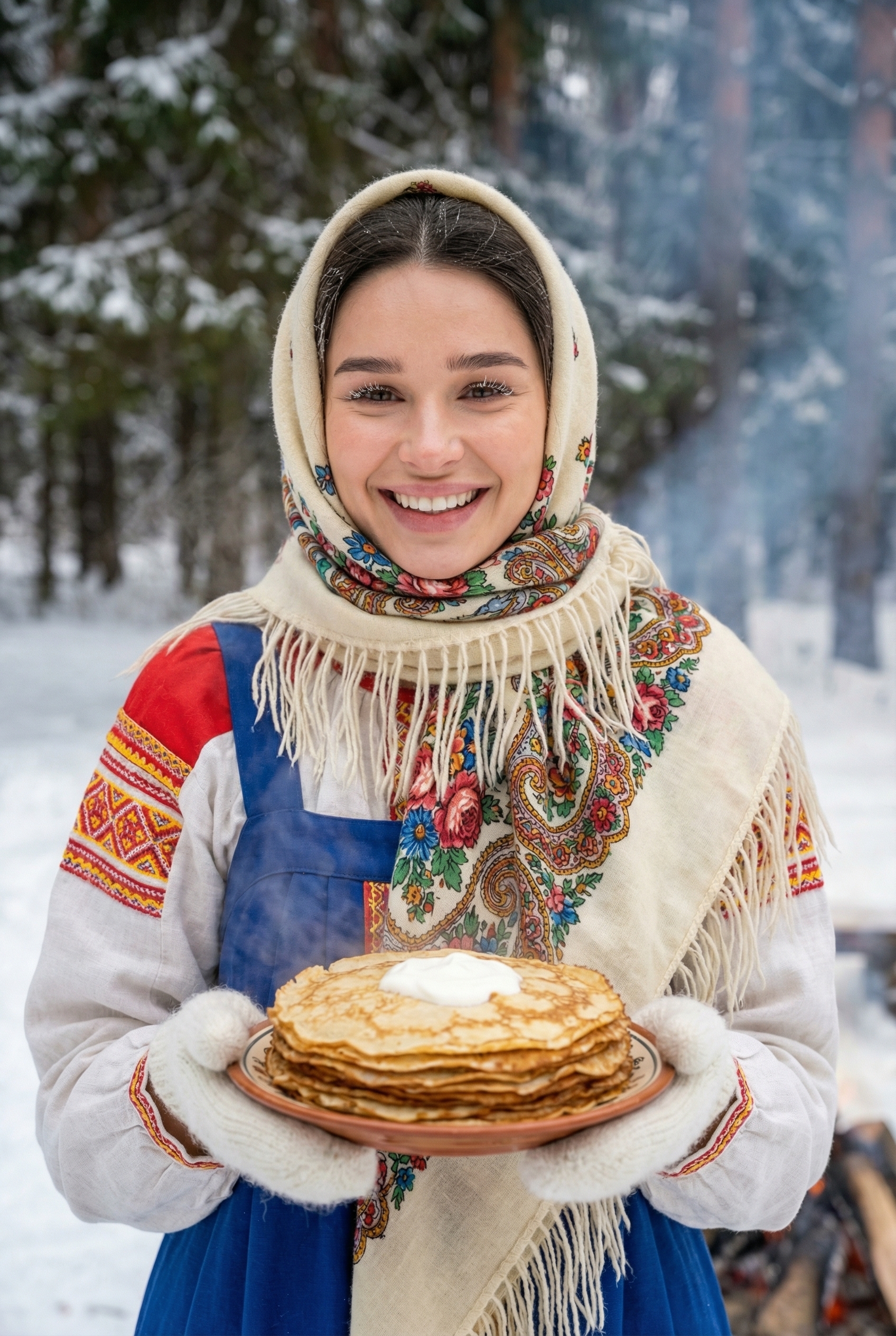 Блины и морозные реснички 