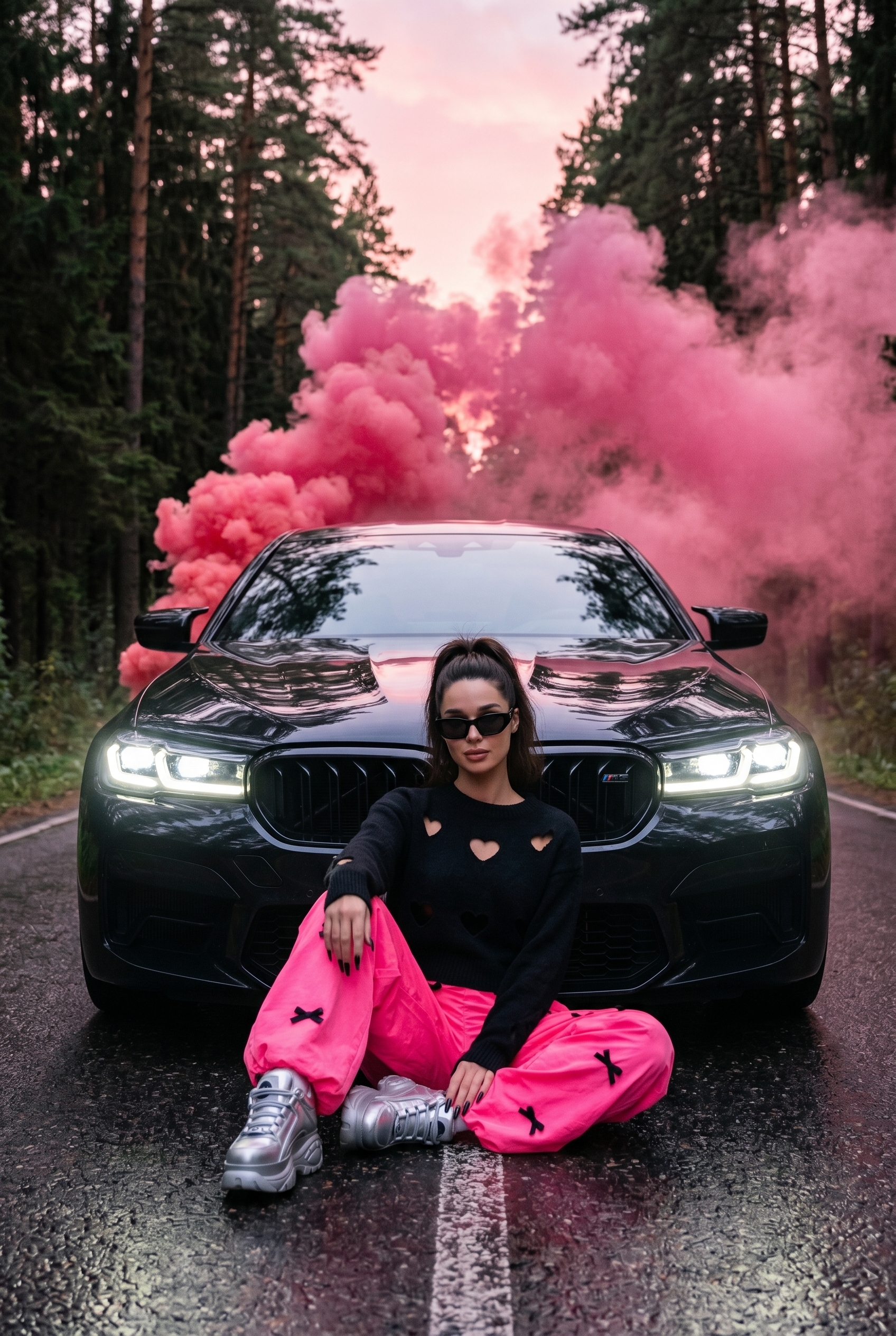 Розовый дым