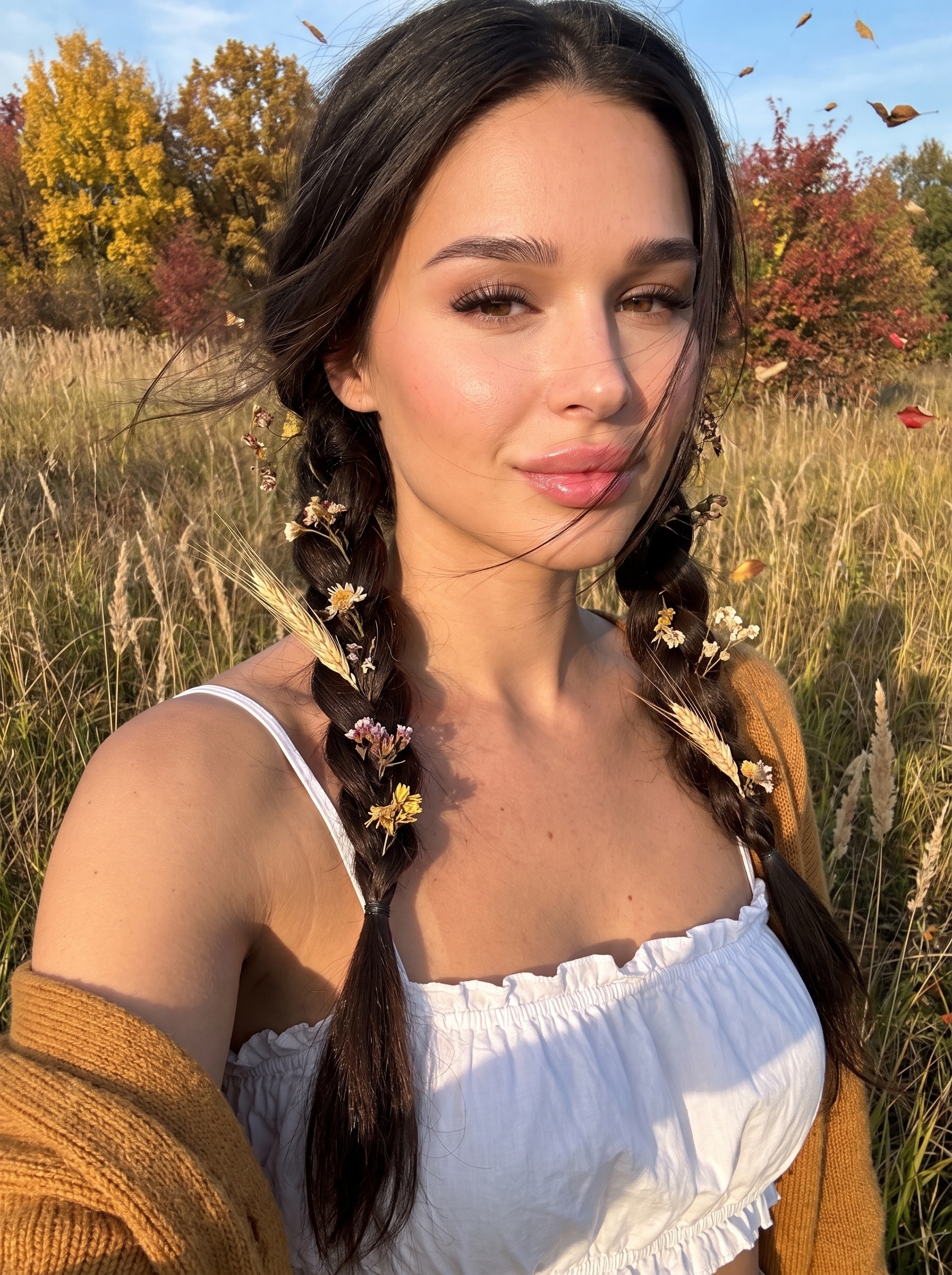 Косы на осеннем лугу