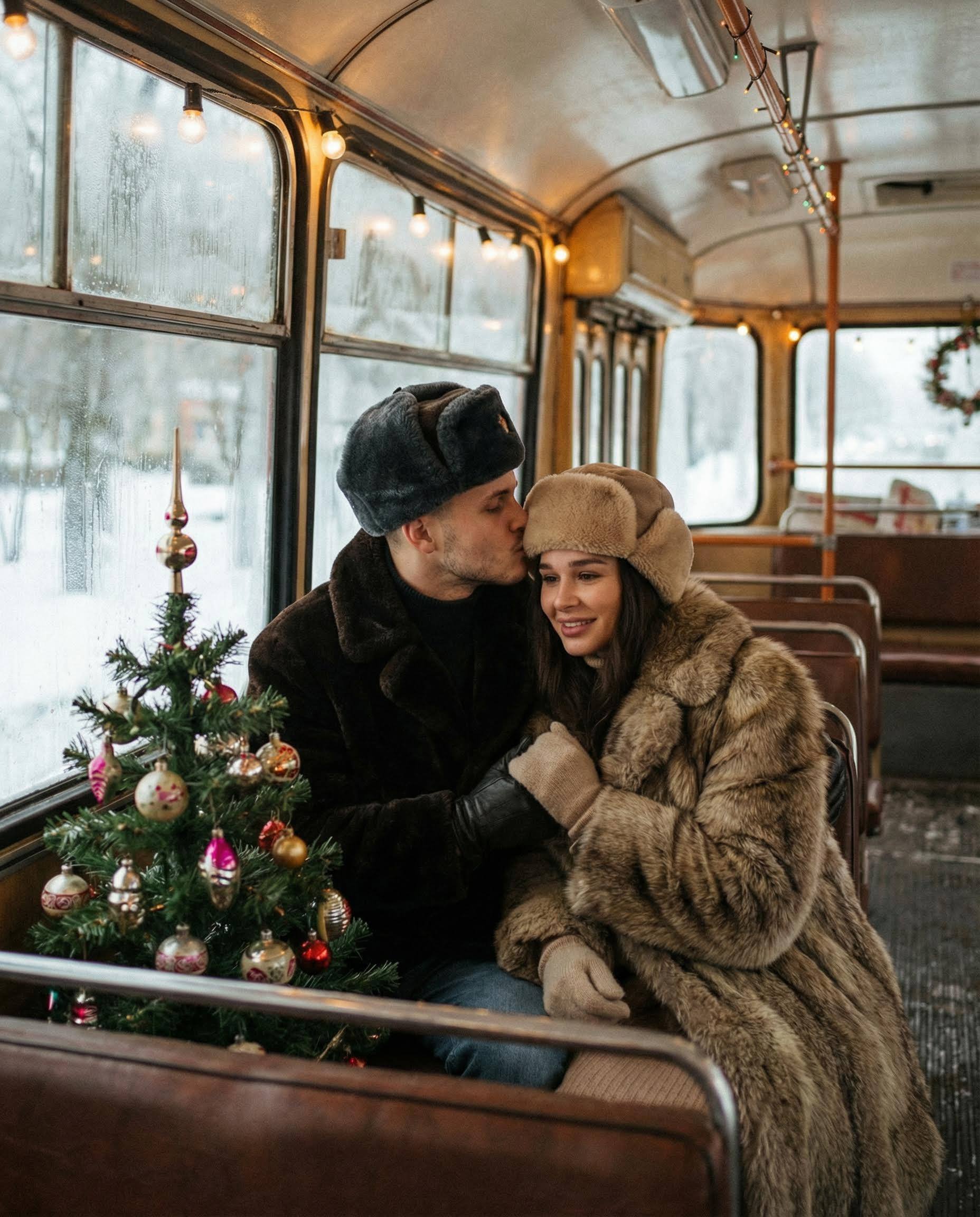 Ретро фото в автобусе
